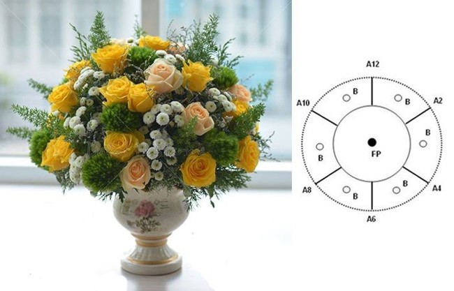 Cắm hoa bàn thờ ngày cưới dáng tròn cực đẹp 