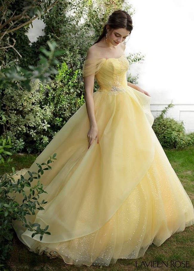 15 kiểu váy cưới màu vàng đẹp rực rỡ  webdamcuoi